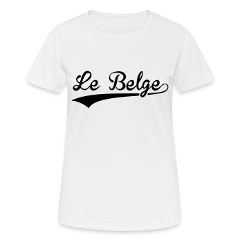 Le Belge - T-shirt respirant Femme - blanc - Devant - AI Model Female 172 dark (172cm)