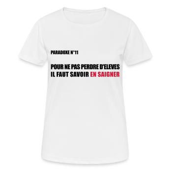PARADOXE EN SAIGNANT - T-shirt respirant Femme - blanc - Devant - AI Model Female 172 dark (172cm)