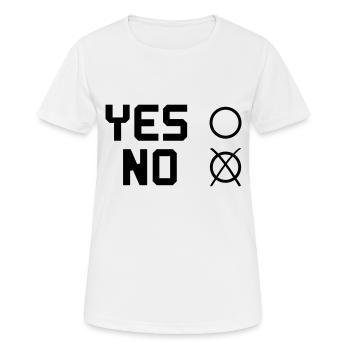yes NO - Frauen T-Shirt atmungsaktiv - Weiß - Vorne - AI Model Female 172 dark (172cm)