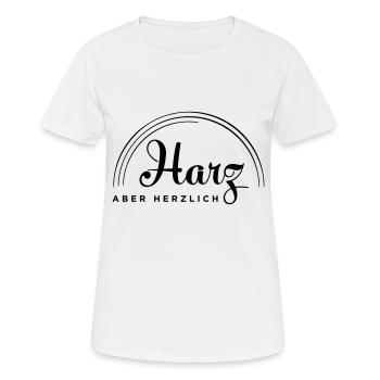 Harz aber herzlich - Frauen T-Shirt atmungsaktiv - Weiß - Vorne - AI Model Female 172 dark (172cm)