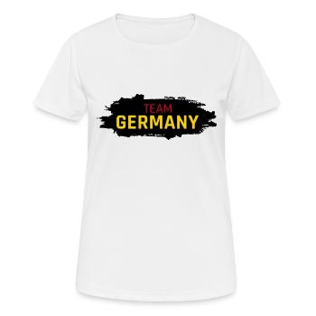 Équipe Allemagne Button - T-shirt respirant Femme - blanc - Devant - AI Model Female 172 dark (172cm)