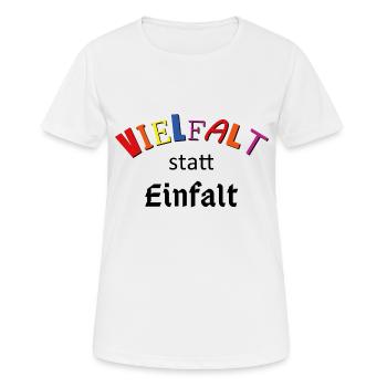 Vielfalt statt Einfalt - Frauen T-Shirt atmungsaktiv - Weiß - Vorne - AI Model Female 172 dark (172cm)