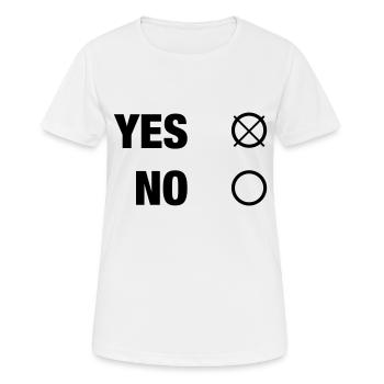 YES NO - Frauen T-Shirt atmungsaktiv - Weiß - Vorne - AI Model Female 172 dark (172cm)