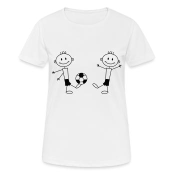 Play Soccer Boys - Frauen T-Shirt atmungsaktiv - Weiß - Vorne - AI Model Female 172 dark (172cm)