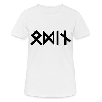 Odin Runen - Frauen T-Shirt atmungsaktiv - Weiß - Vorne - AI Model Female 172 dark (172cm)