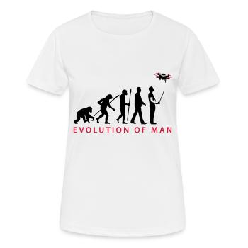 Evolution Modellflieger Drohne 4 Propeller - Frauen T-Shirt atmungsaktiv - Weiß - Vorne - AI Model Female 172 dark (172cm)