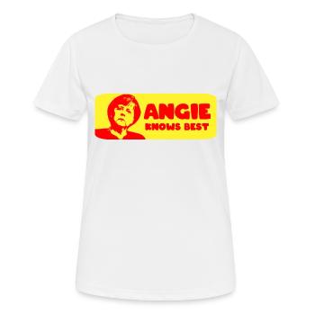 Angie knows best CDU Union Chancelière Angela Merkel - T-shirt respirant Femme - blanc - Devant - AI Model Female 172 dark (172cm)