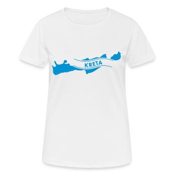 Kreta - Frauen T-Shirt atmungsaktiv - Weiß - Vorne - AI Model Female 172 dark (172cm)