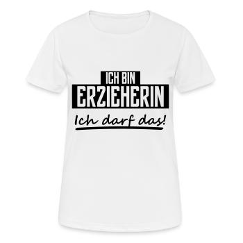 ich bin erzieherin - Frauen T-Shirt atmungsaktiv - Weiß - Vorne - AI Model Female 172 dark (172cm)