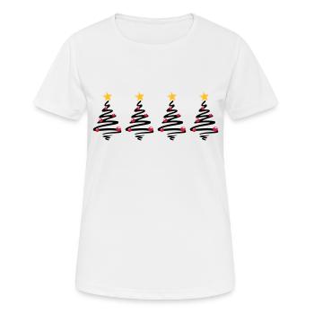 Weihnachten - Weihnachtsbäume Sterne - Frauen T-Shirt atmungsaktiv - Weiß - Vorne - AI Model Female 172 dark (172cm)