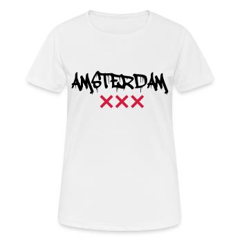 amsterdam - Frauen T-Shirt atmungsaktiv - Weiß - Vorne - AI Model Female 172 dark (172cm)