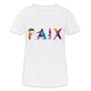 Paix - T-shirt respirant Femme - blanc - Devant - AI Model Female 172 dark (172cm)
