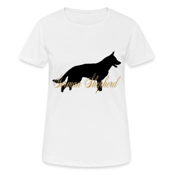 German Shepard BLACK GOLD - Women's Breathable T-Shirt - white - Front - AI Model Female 172 dark (172cm)