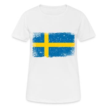Suède Pavillon - T-shirt respirant Femme - blanc - Devant - AI Model Female 172 dark (172cm)