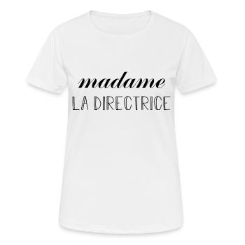 cadeau directrice femme chef boss humour collègue - T-shirt respirant Femme - blanc - Devant - AI Model Female 172 dark (172cm)