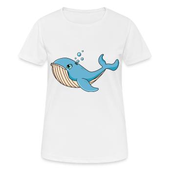 Wal - Frauen T-Shirt atmungsaktiv - Weiß - Vorne - AI Model Female 172 dark (172cm)