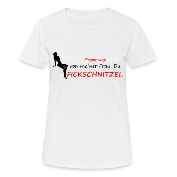 Finger weg von meiner Frau - Frauen T-Shirt atmungsaktiv - Weiß - Vorne - AI Model Female 172 dark (172cm)