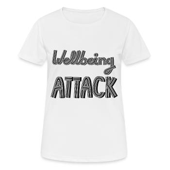 WELLBEING ATTACK - Women's Breathable T-Shirt - white - Front - AI Model Female 172 dark (172cm)