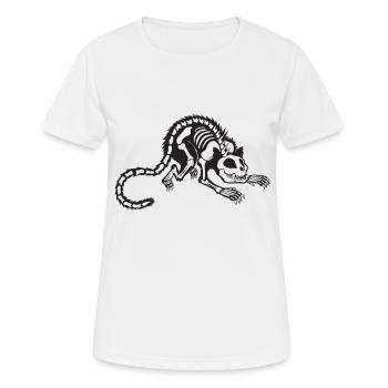cooles Katzen Skelett - Frauen T-Shirt atmungsaktiv - Weiß - Vorne - AI Model Female 172 dark (172cm)