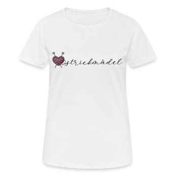Stricken Frau Mädchen Strickmädel Geschenkidee - Frauen T-Shirt atmungsaktiv - Weiß - Vorne - AI Model Female 172 dark (172cm)