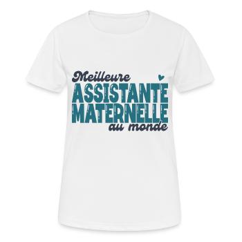 la meilleure assistante maternelle au monde - T-shirt respirant Femme - blanc - Devant - AI Model Female 172 dark (172cm)
