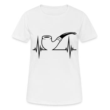 Pulsation de pipe de tabac Heartbeat - T-shirt respirant Femme - blanc - Devant - AI Model Female 172 dark (172cm)