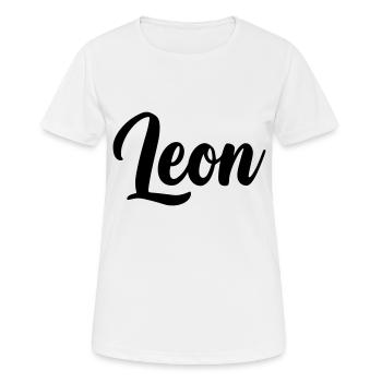 Leon - Frauen T-Shirt atmungsaktiv - Weiß - Vorne - AI Model Female 172 dark (172cm)