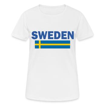 Schweden - Frauen T-Shirt atmungsaktiv - Weiß - Vorne - AI Model Female 172 dark (172cm)