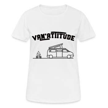 Van attitude cadeau humour van camping car - T-shirt respirant Femme - blanc - Devant - AI Model Female 172 dark (172cm)