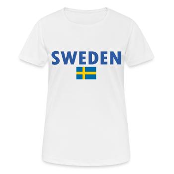 Schweden - Frauen T-Shirt atmungsaktiv - Weiß - Vorne - AI Model Female 172 dark (172cm)
