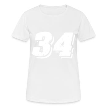 34 Zahl Symbol - Frauen T-Shirt atmungsaktiv - Weiß - Vorne - AI Model Female 172 dark (172cm)