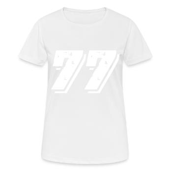 77 Zahl Symbol - Frauen T-Shirt atmungsaktiv - Weiß - Vorne - AI Model Female 172 dark (172cm)