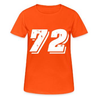 72 Zahl Symbol - Frauen T-Shirt atmungsaktiv - Neonorange - Vorne - AI Model Female 172 dark (172cm)