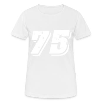 75 number symbol - Women's Breathable T-Shirt - white - Front - AI Model Female 172 dark (172cm)