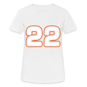22 number symbol - Women's Breathable T-Shirt - white - Front - AI Model Female 172 dark (172cm)
