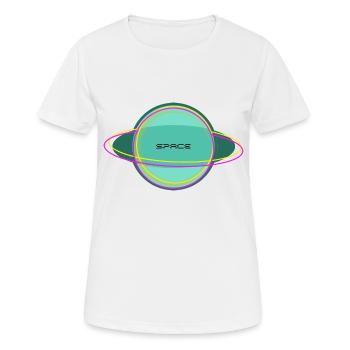 space - Frauen T-Shirt atmungsaktiv - Weiß - Vorne - AI Model Female 172 dark (172cm)