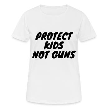 Protégez les enfants, pas les armes à feu - T-shirt respirant Femme - blanc - Devant - AI Model Female 172 dark (172cm)