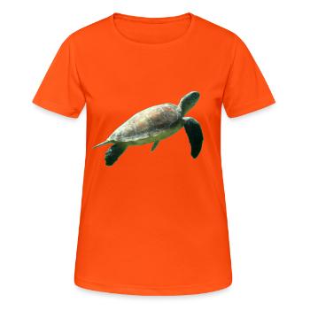 Tortue - T-shirt respirant Femme - orange néon - Devant - AI Model Female 172 dark (172cm)