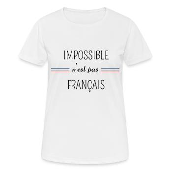 impossible n'est pas Français - T-shirt respirant Femme - blanc - Devant - AI Model Female 172 dark (172cm)