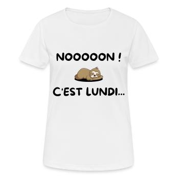 NON c'est Lundi - fun et cadeau pour des dormeurs - T-shirt respirant Femme - blanc - Devant - AI Model Female 172 dark (172cm)