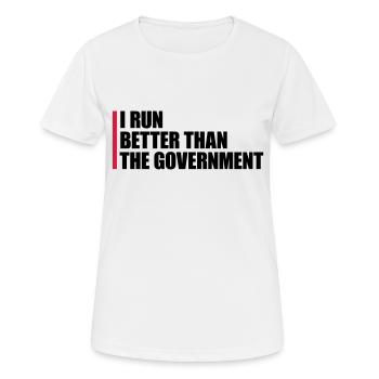 run better than government - Women's Breathable T-Shirt - white - Front - AI Model Female 172 dark (172cm)