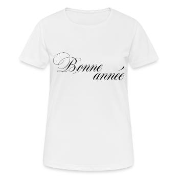 Bonne année - T-shirt respirant Femme - blanc - Devant - AI Model Female 172 dark (172cm)