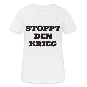 Stoppt den Krieg Nein zu Krieg - Frauen T-Shirt atmungsaktiv - Weiß - Vorne - AI Model Female 172 dark (172cm)