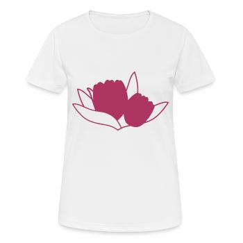 Tulipe Rosa - T-shirt respirant Femme - blanc - Devant - AI Model Female 172 dark (172cm)