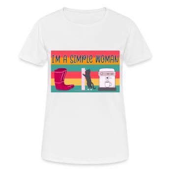 I'm a Simple Woman Funny Saying Quote - Women's Breathable T-Shirt - white - Front - AI Model Female 172 dark (172cm)