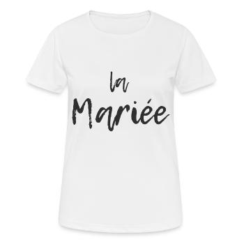 evjf humour team bride de la mariée - T-shirt respirant Femme - blanc - Devant - AI Model Female 172 dark (172cm)