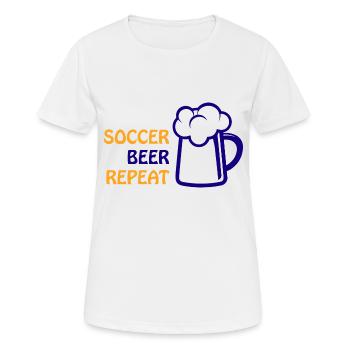 Fußball Soccer - Frauen T-Shirt atmungsaktiv - Weiß - Vorne - AI Model Female 172 dark (172cm)