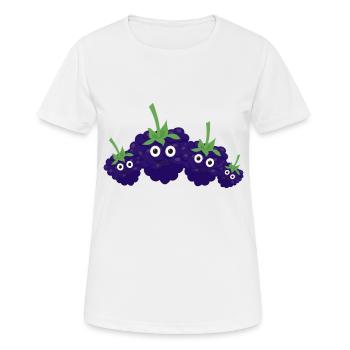 Mûres,Famille,Baies,Mûre - T-shirt respirant Femme - blanc - Devant - AI Model Female 172 dark (172cm)