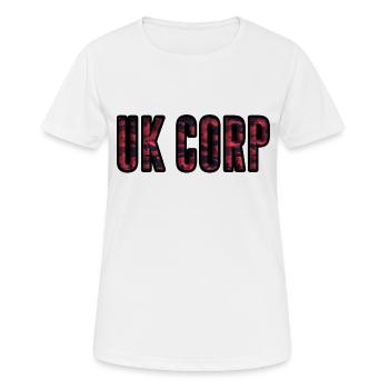 Royaume-Uni - T-shirt respirant Femme - blanc - Devant - AI Model Female 172 dark (172cm)