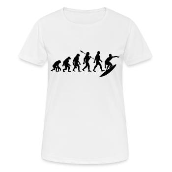 Evolution Surfer - Surfen - Surfbrett - Frauen T-Shirt atmungsaktiv - Weiß - Vorne - AI Model Female 172 dark (172cm)